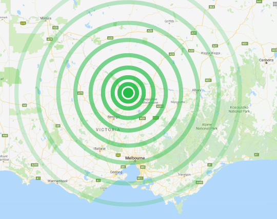 Region map for NSW-VIC