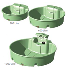 1,200L Round Poly Trough